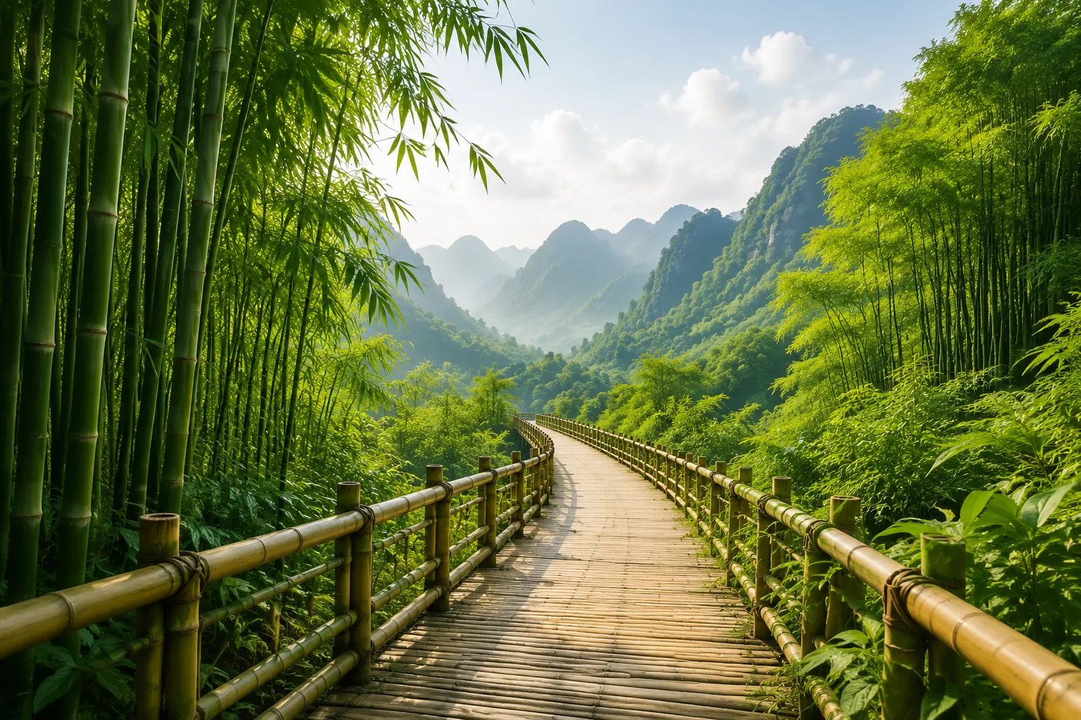 Đoạn cầu vãng cảnh lộc lá thạch thông vòm núi