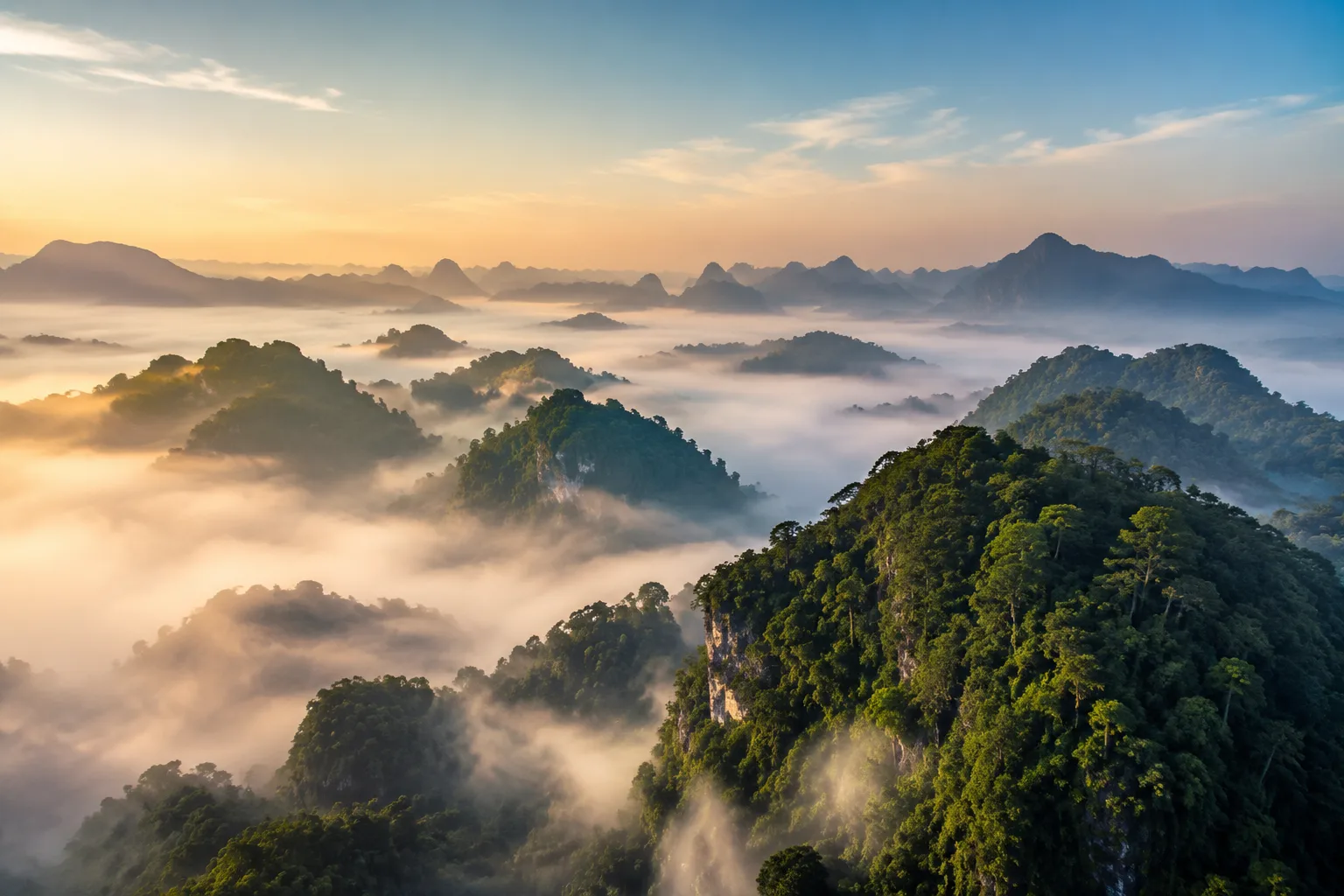 Màn sương sớm trên đỉnh Lâm Sơn